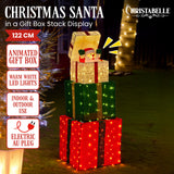 Christmas Decorations: Christabelle 122cm Animated Present Stack Santa Led Lights Christmas Tree Decor