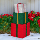 Christmas Decorations: Christabelle 122cm Animated Present Stack Santa Led Lights Christmas Tree Decor
