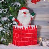 Christmas Decorations: Christabelle 76cm Animated Santa In Chimney Christmas Tree Led Lights Ornament
