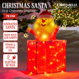 Christmas Decorations: Christabelle 76cm Animated Santa In Chimney Christmas Tree Led Lights Ornament