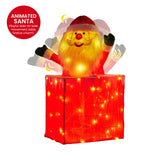 Christmas Decorations: Christabelle 76cm Animated Santa In Chimney Christmas Tree Led Lights Ornament