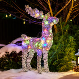 Christmas Decorations: Christabelle 112cm Animated Reindeer Christmas LED Lights Indoor Outdoor Yard Statue Decoration