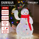Christmas Decorations: Christabelle 51cm Animated Snowman Christmas Display Decoration Led Lights Xmas