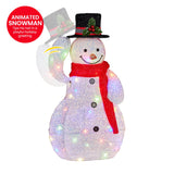 Christmas Decorations: Christabelle 51cm Animated Snowman Christmas Display Decoration Led Lights Xmas