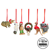 Christmas Trees: Christabelle Christmas Aussie Animals Pack of 6 Baubles Tree Decoration Ornaments Gift Pack