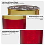 Candle Accessories: Christabelle Christmas Candle Jar Set Of 3 Red And Gold Holiday Candle Holders
