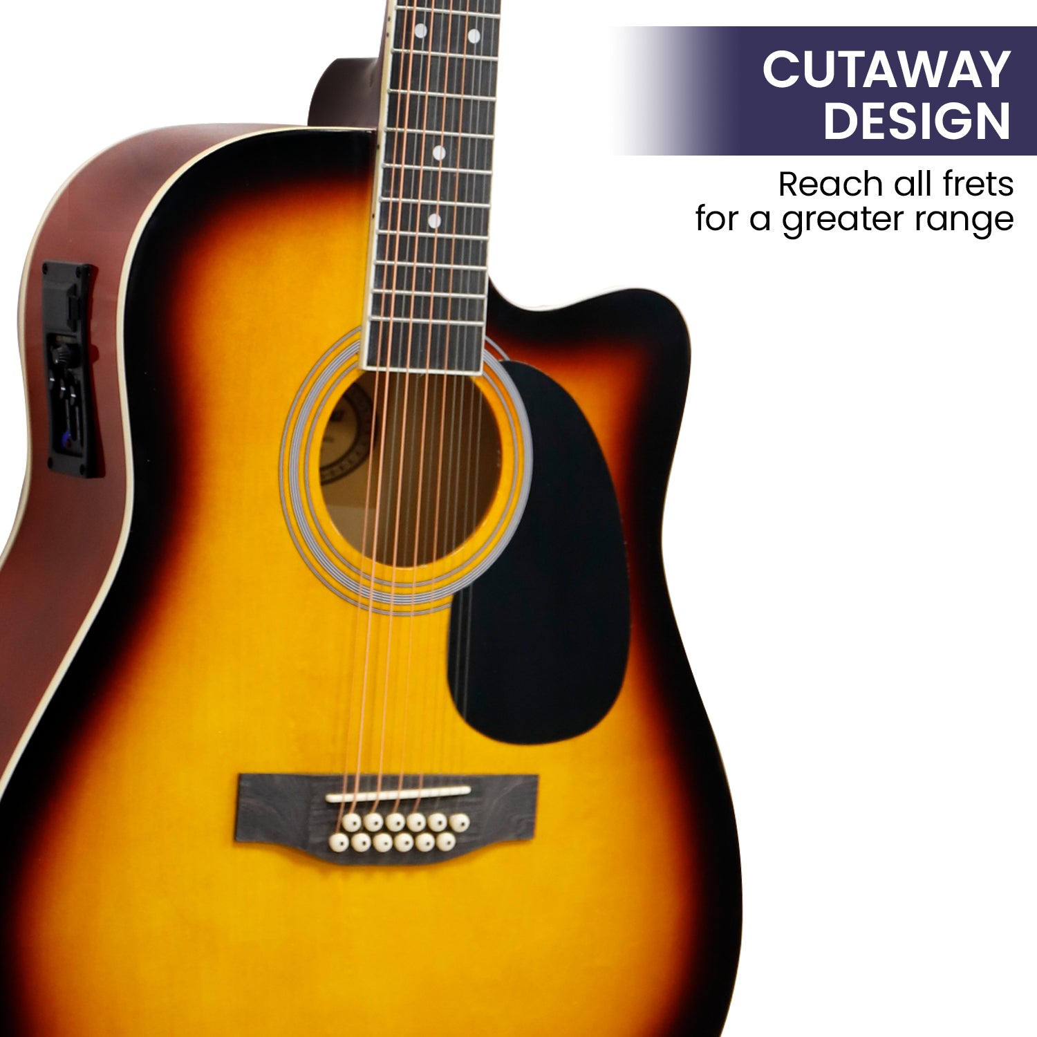 Guitars: Karrera Acoustic Guitar 12-String with EQ - Sunburst
