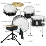 Drums: Karrera Children's 4pc Drum Kit - Black