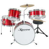 Drums: Karrera Children's 4pc Drum Kit - Red