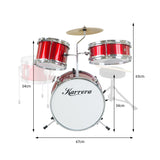 Drums: Karrera Children's 4pc Drum Kit - Red