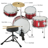 Drums: Karrera Children's 4pc Drum Kit - Red
