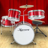 Drums: Karrera Children's 4pc Drum Kit - Red