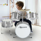Drums: Karrera Childrens 4pc Drum Kit - Silver