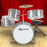 Drums: Karrera Childrens 4pc Drum Kit - Silver