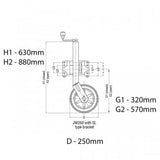 Alko 10-inch 623660XP3 Heavy-Duty Solid Tyre Jockey Wheel