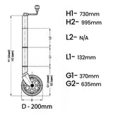 Alko Premium 8in Extra Tall Jockey Wheel 628300
