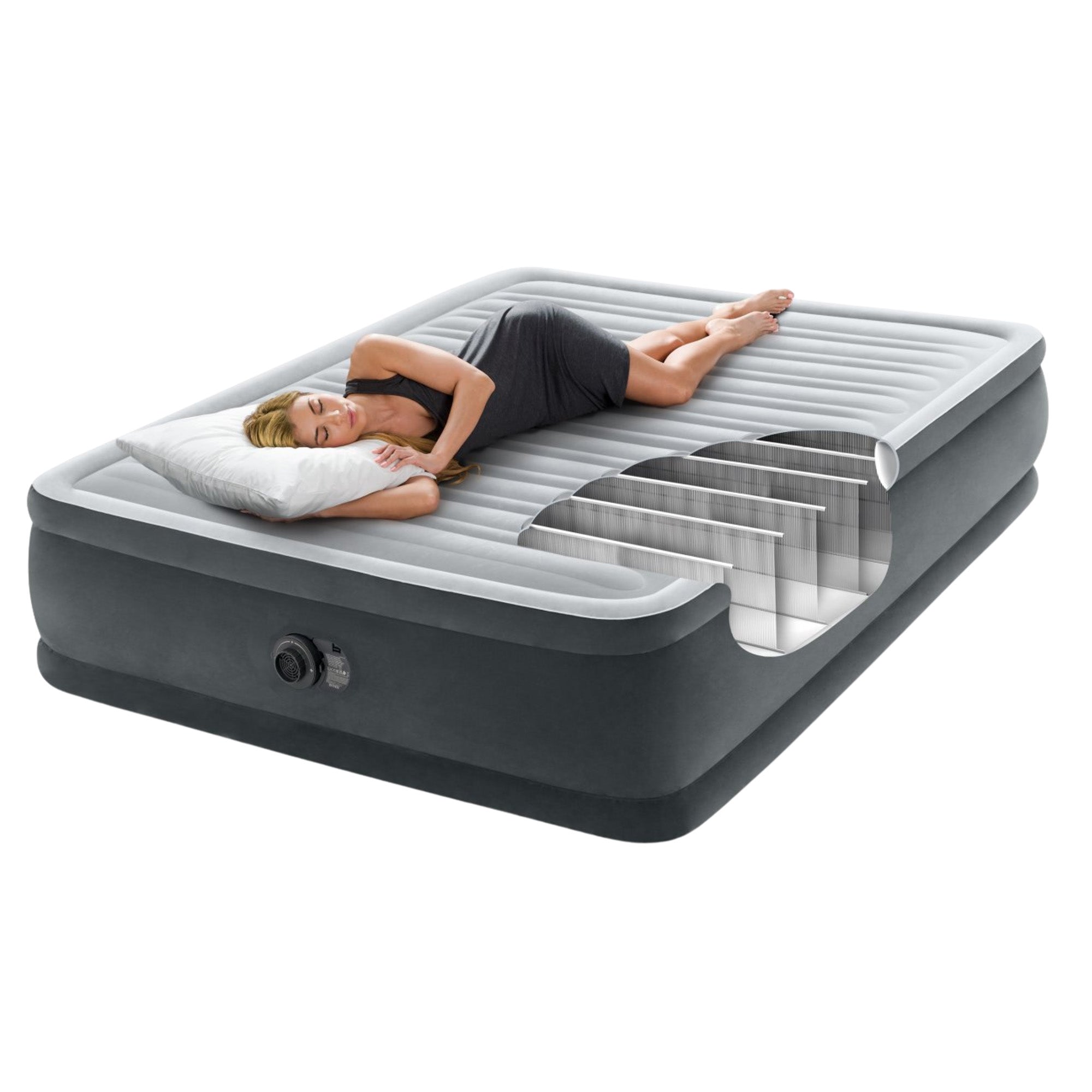 Inflatable Mattresses: Intex Dura-Beam Deluxe Queen Comfort-Plush Elevated Air Mattress