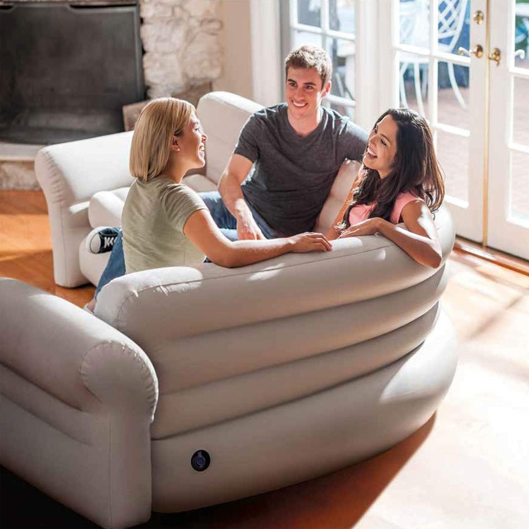 Pillows: Intex Corner Sofa Inflatable Couch - L-shaped Corner Sofa