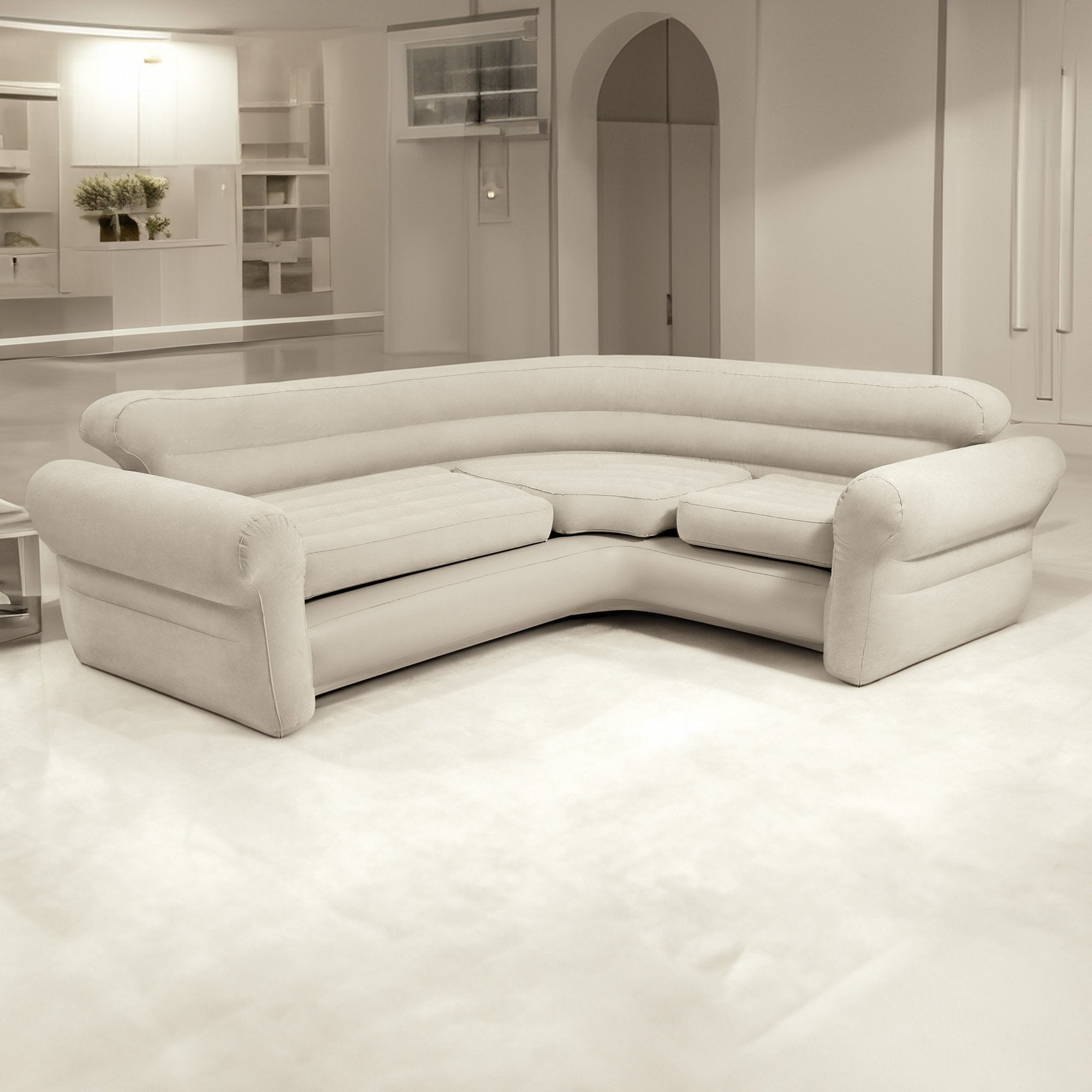Pillows: Intex Corner Sofa Inflatable Couch - L-shaped Corner Sofa