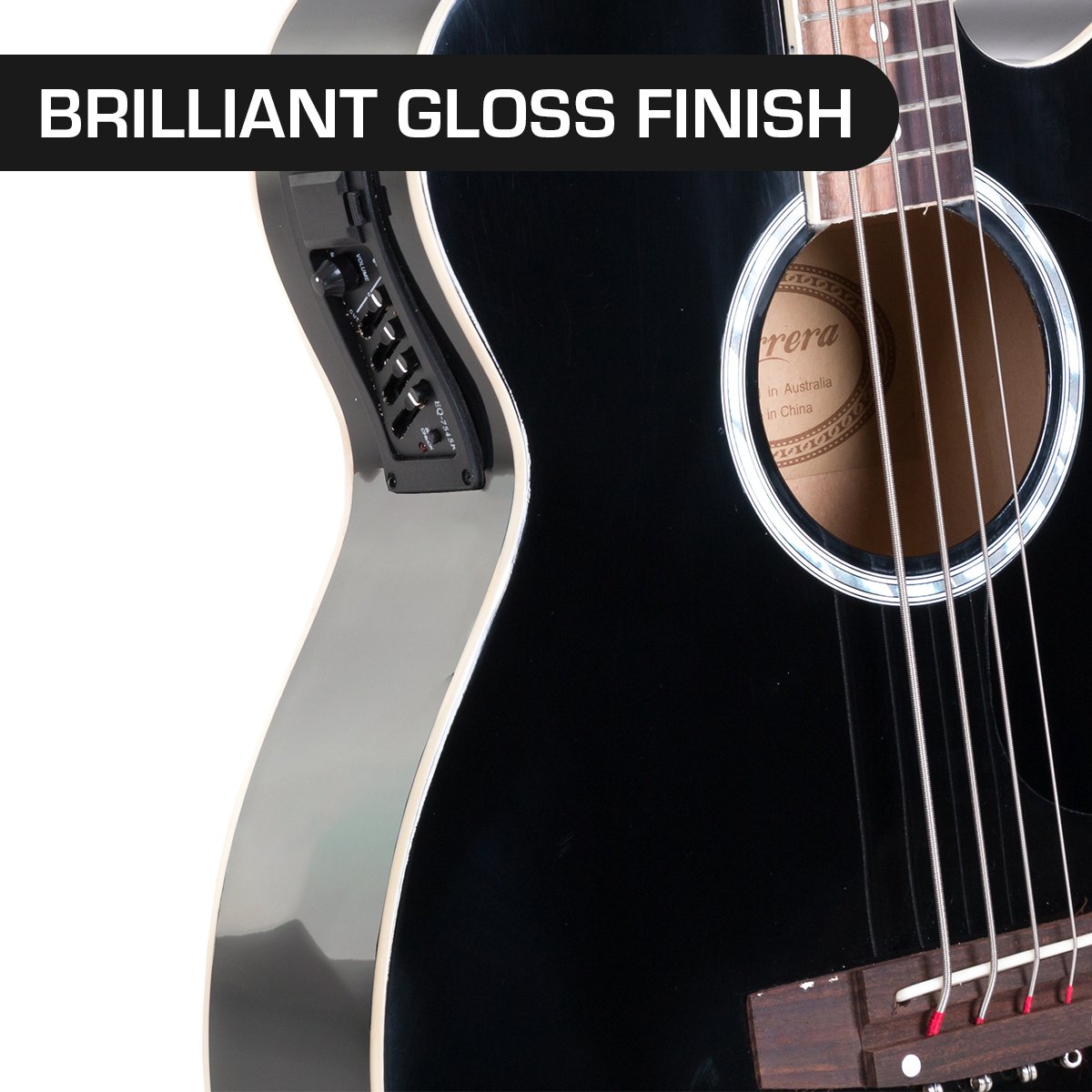 Guitars: Karrera 43in Acoustic Bass Guitar - Black