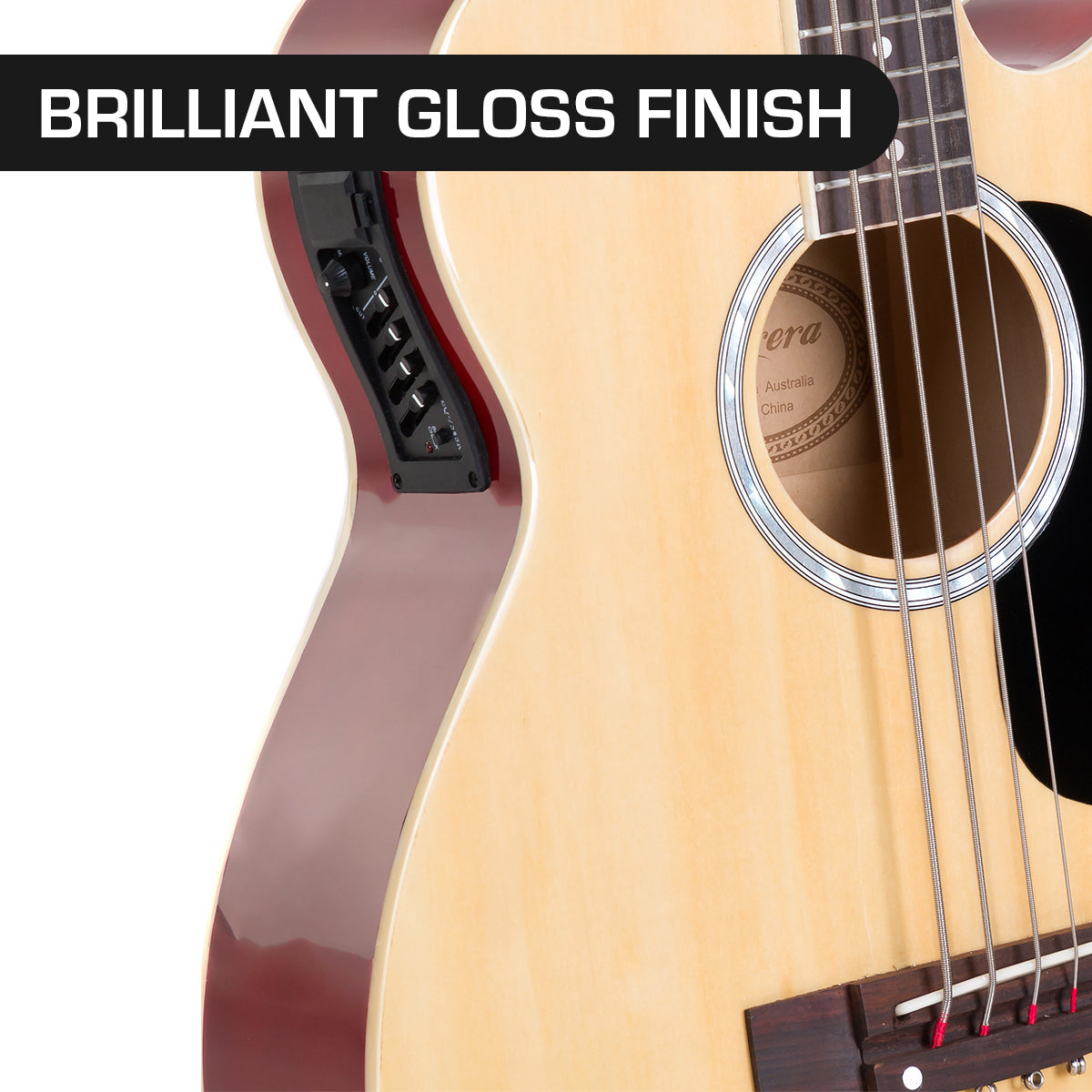 Guitars: Karrera 43in Acoustic Bass Guitar with electric pickup   - Natural