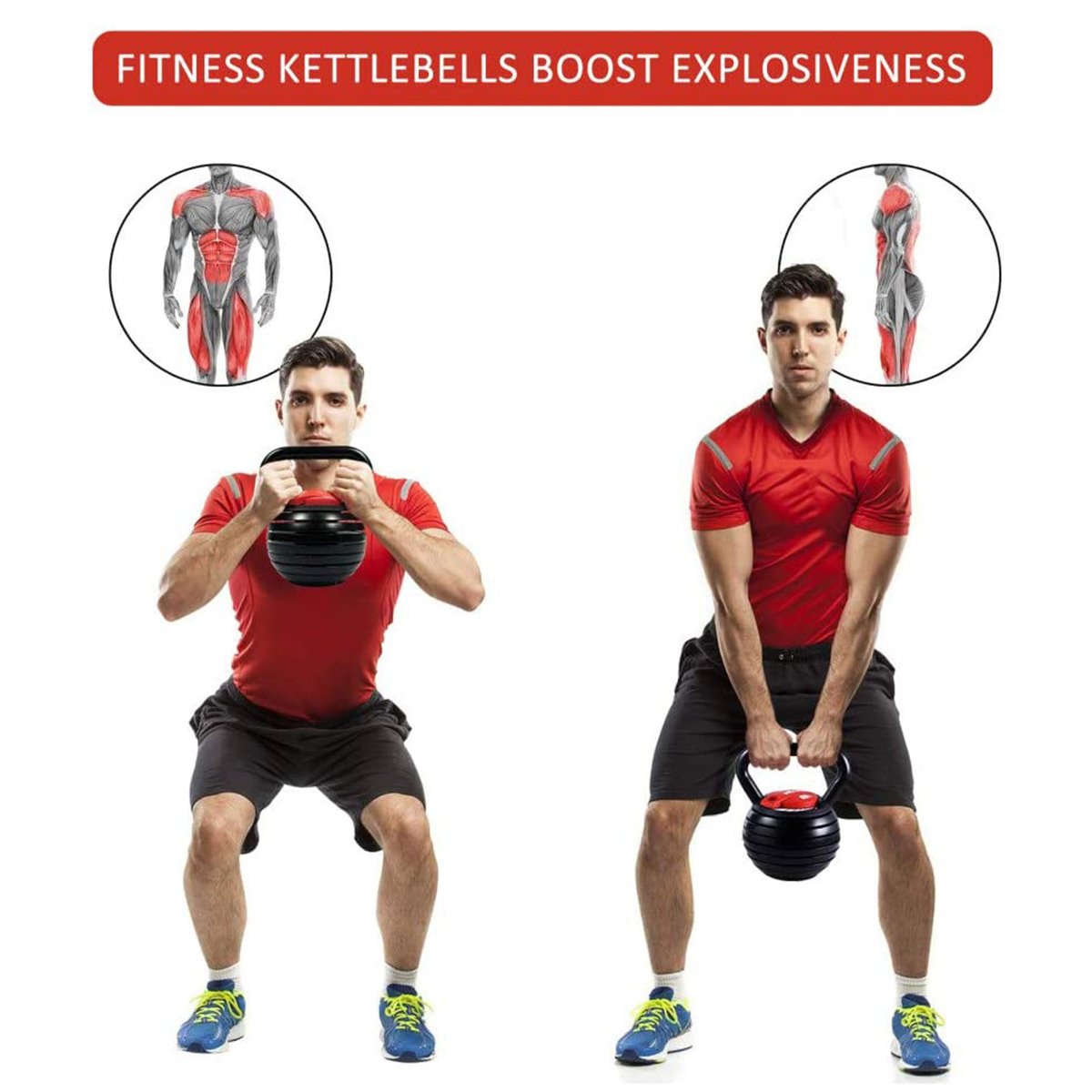 Free Weights: Powertrain Adjustable Kettle Bell Weights Dumbbell 18kg