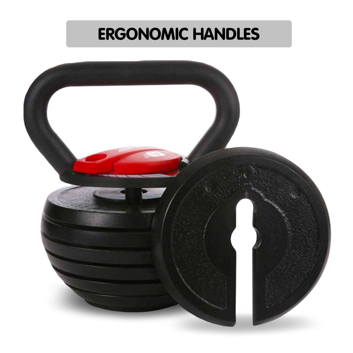Free Weights: Powertrain Adjustable Kettle Bell Weights Dumbbell 18kg