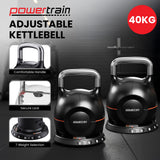 Free Weights: Powertrain 40kg Adjustable Kettlebell One Hand Adjustment Weight Set