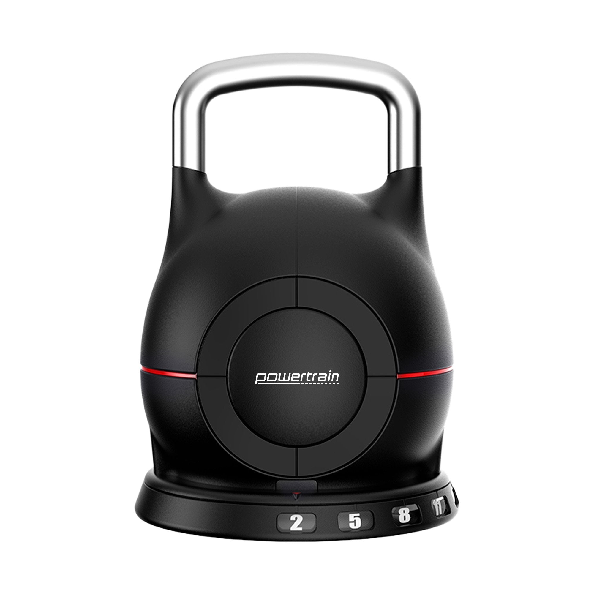 Free Weights: Powertrain Adjustable Kettlebell 20kg 7 in 1 Weight Selection Set w/Quick One Hand Adjustment Secure Locking System