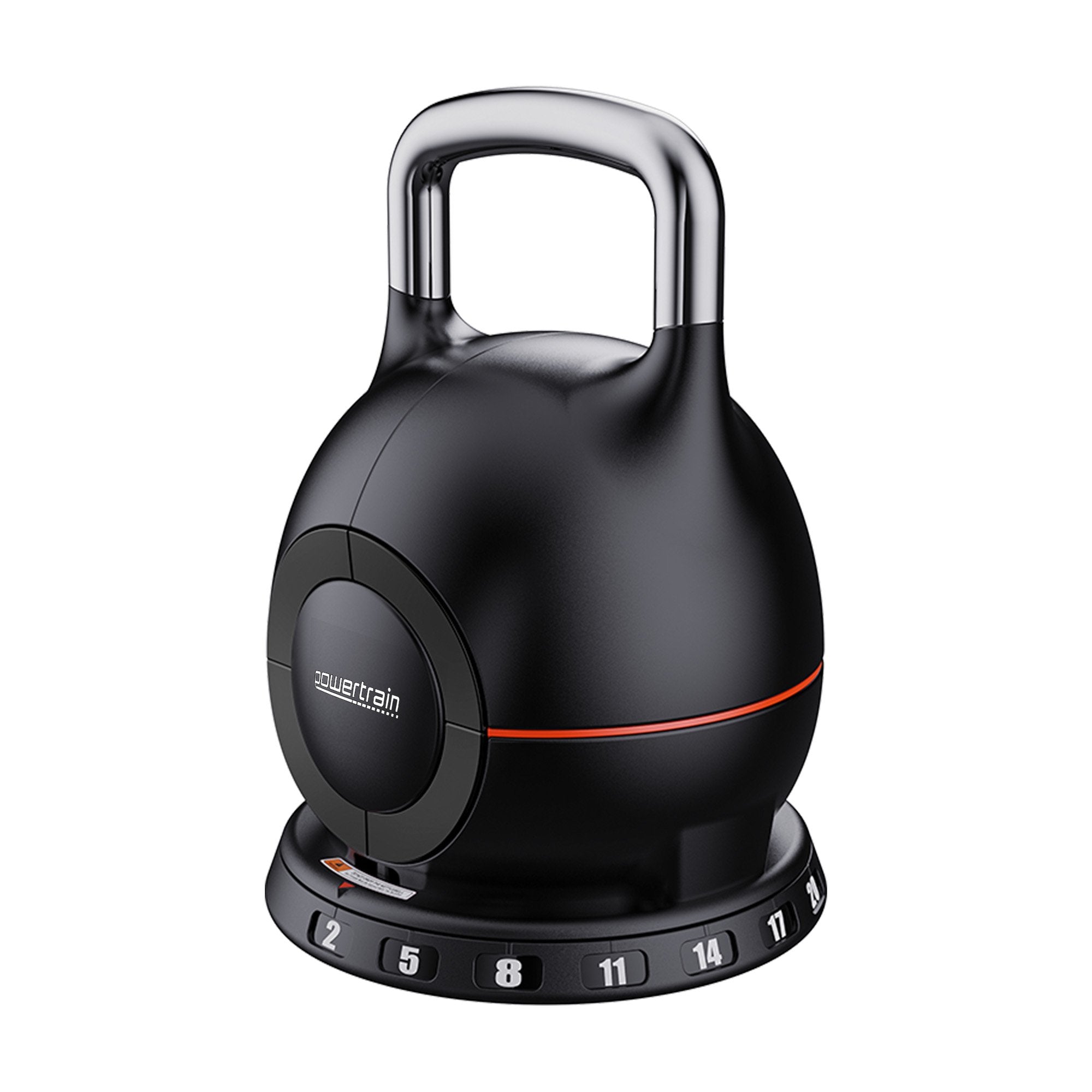 Free Weights: Powertrain Adjustable Kettlebell 20kg 7 in 1 Weight Selection Set w/Quick One Hand Adjustment Secure Locking System