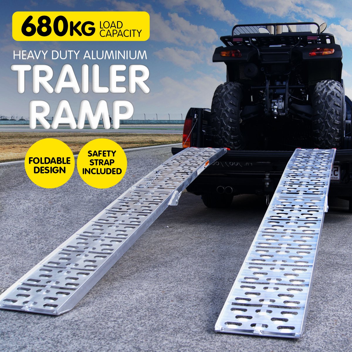 Automotive Loading Ramps: Kartrite 2x Aluminium Folding Loading Ramps ATV Motorbike