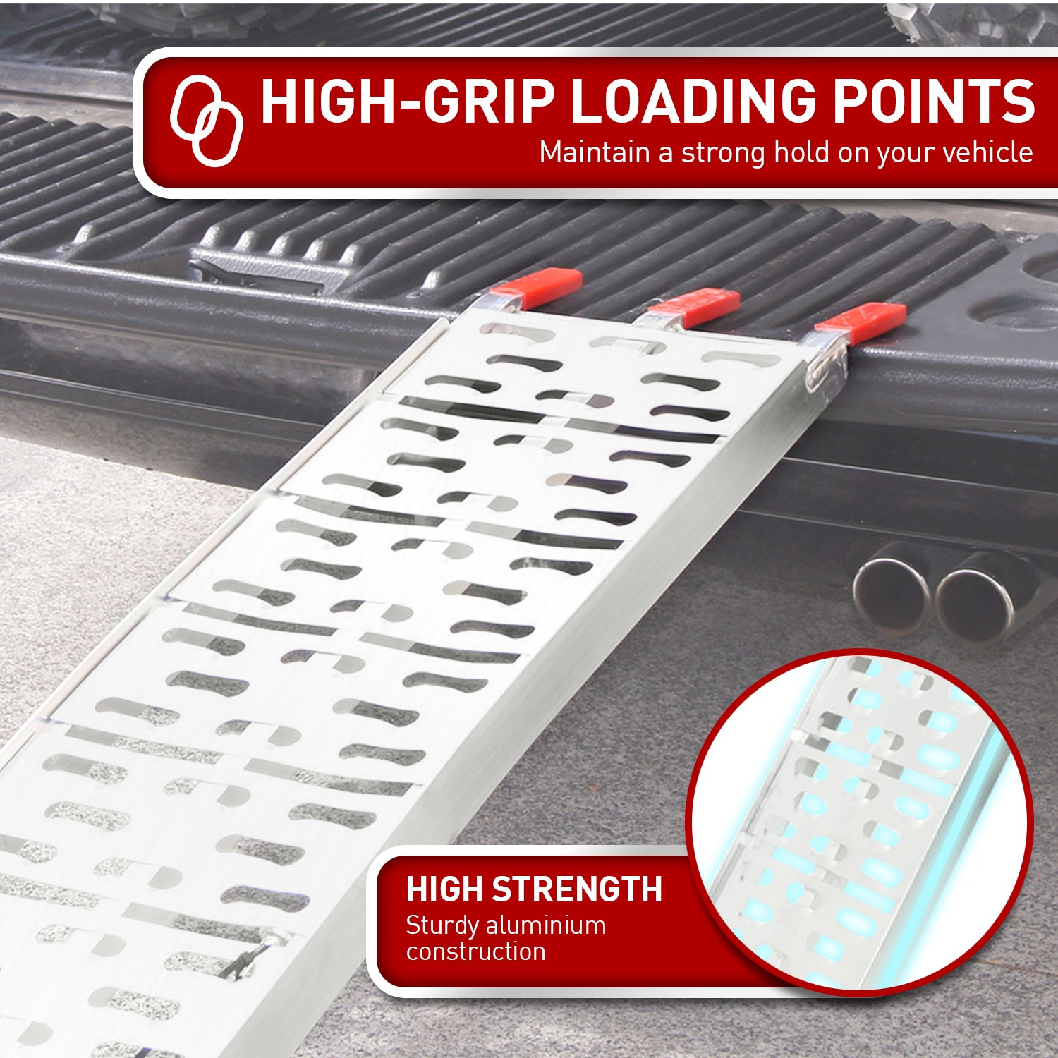 Automotive Loading Ramps: Rigg Aluminium ATV Loading Ramp Foldable - Silver