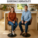 Table & Bar Stools: Sarantino Set Of 2 Bentwood Walnut Barstool Adjustable Height Swivel Footrest