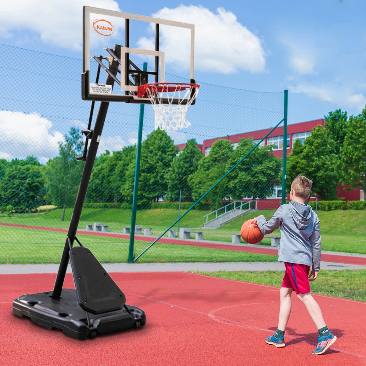 Basketball & Basketball Accessories: Kahuna Portable Basketball Hoop System 2.3 to 3.05m for Kids & Adults