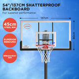 Basketball & Basketball Accessories: Kahuna Portable Basketball Hoop System 2.3 to 3.05m for Kids & Adults