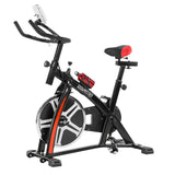 Exercise Bikes: Powertrain Home Gym Flywheel Exercise Spin Bike - Black