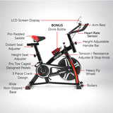 Exercise Bikes: Powertrain Home Gym Flywheel Exercise Spin Bike - Black
