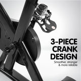Exercise Bikes: Powertrain Home Gym Flywheel Exercise Spin Bike - Black