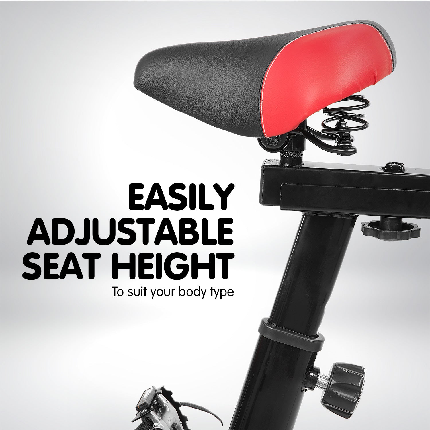 Exercise Bikes: Powertrain Home Gym Flywheel Exercise Spin Bike - Black