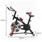 Exercise Bikes: Powertrain Home Gym Flywheel Exercise Spin Bike - Black