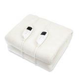 Blankets & Throws: Laura Hill Heated Electric Blanket Double Size Fitted Fleece Underlay Winter Throw - White