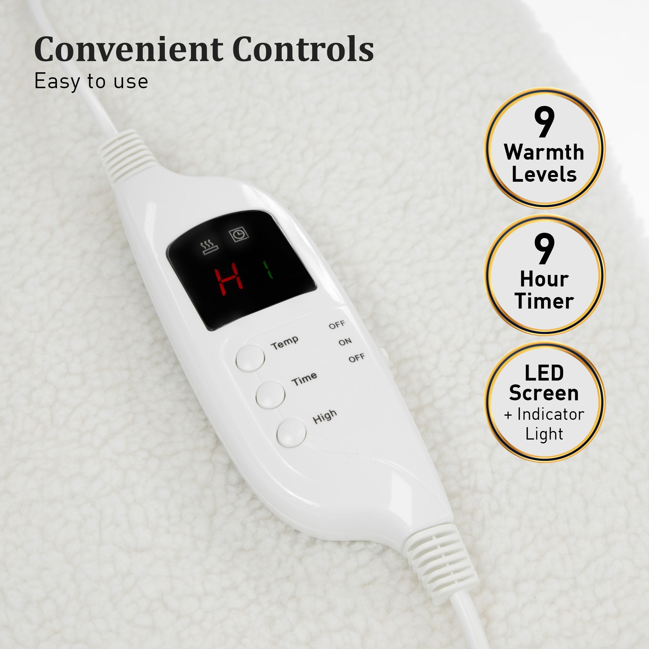 Laura Hill Single Electric Heated Underlay Blanket Fleecy Fabric with Timer