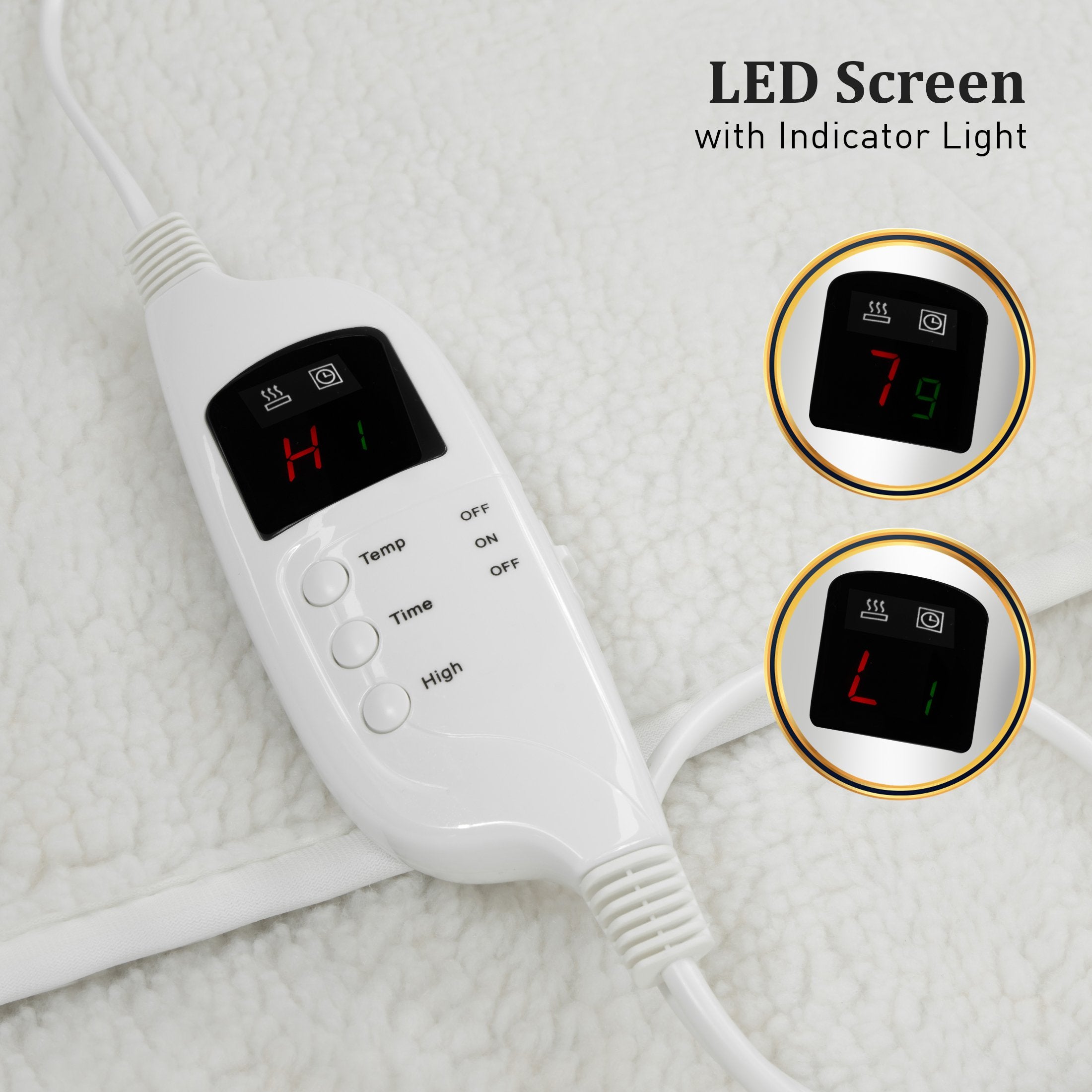 Laura Hill Single Electric Heated Underlay Blanket Fleecy Fabric with Timer