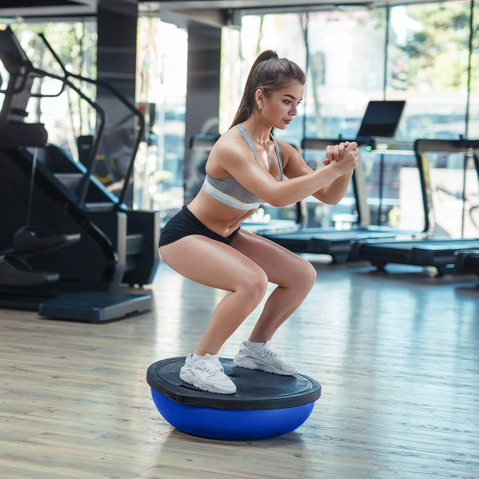 Exercise Bikes: Powertrain Fitness Yoga Ball Home Gym Workout Balance Trainer Blue