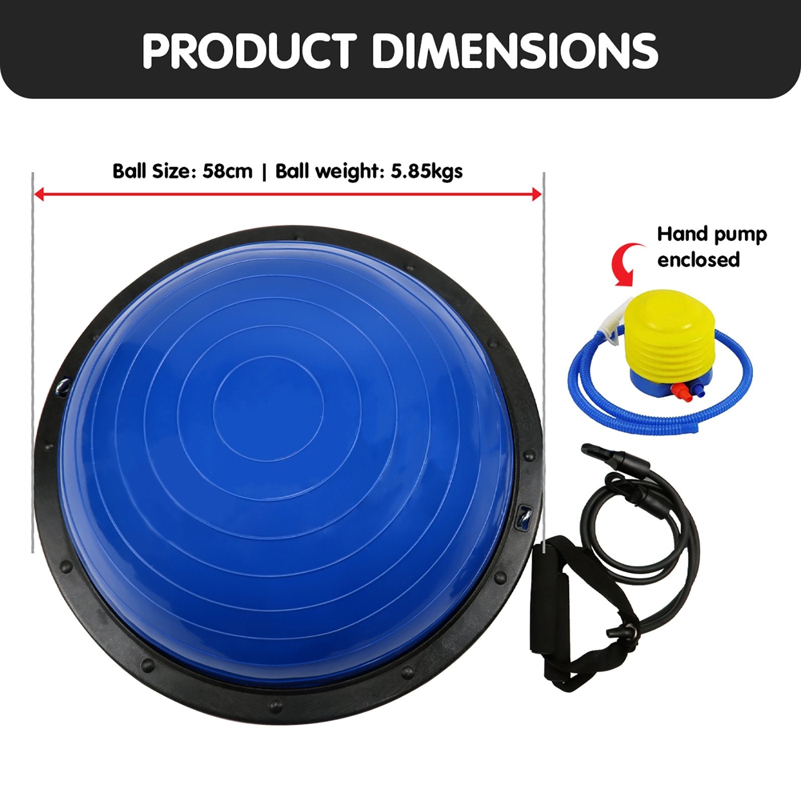 Exercise Bikes: Powertrain Fitness Yoga Ball Home Gym Workout Balance Trainer Blue