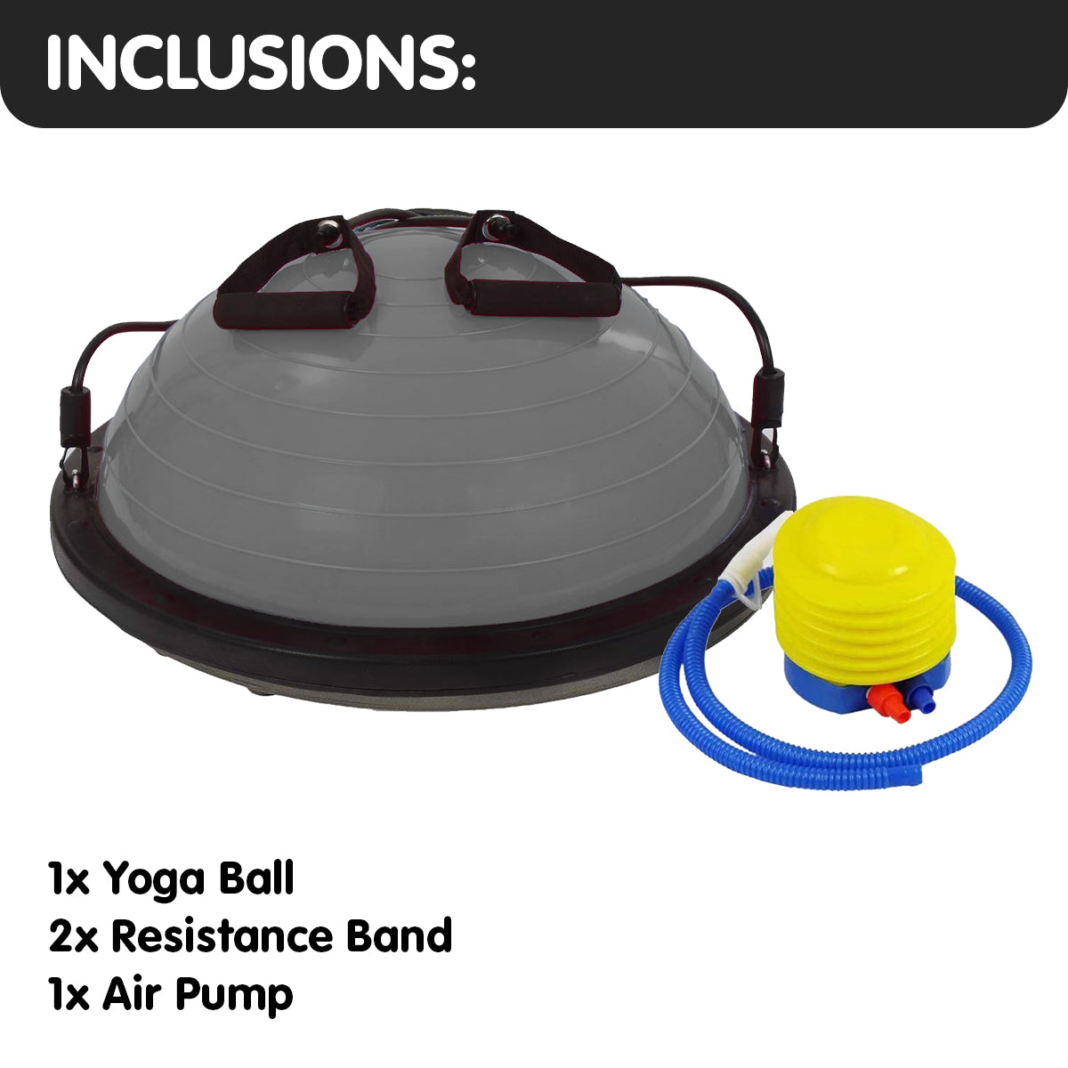 Exercise Bikes: Powertrain Fitness Yoga Ball Home Gym Workout Balance Trainer Grey