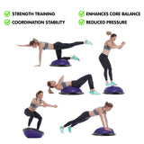 Exercise Bikes: Powertrain Fitness Yoga Ball Home Gym Workout Balance Trainer Purple
