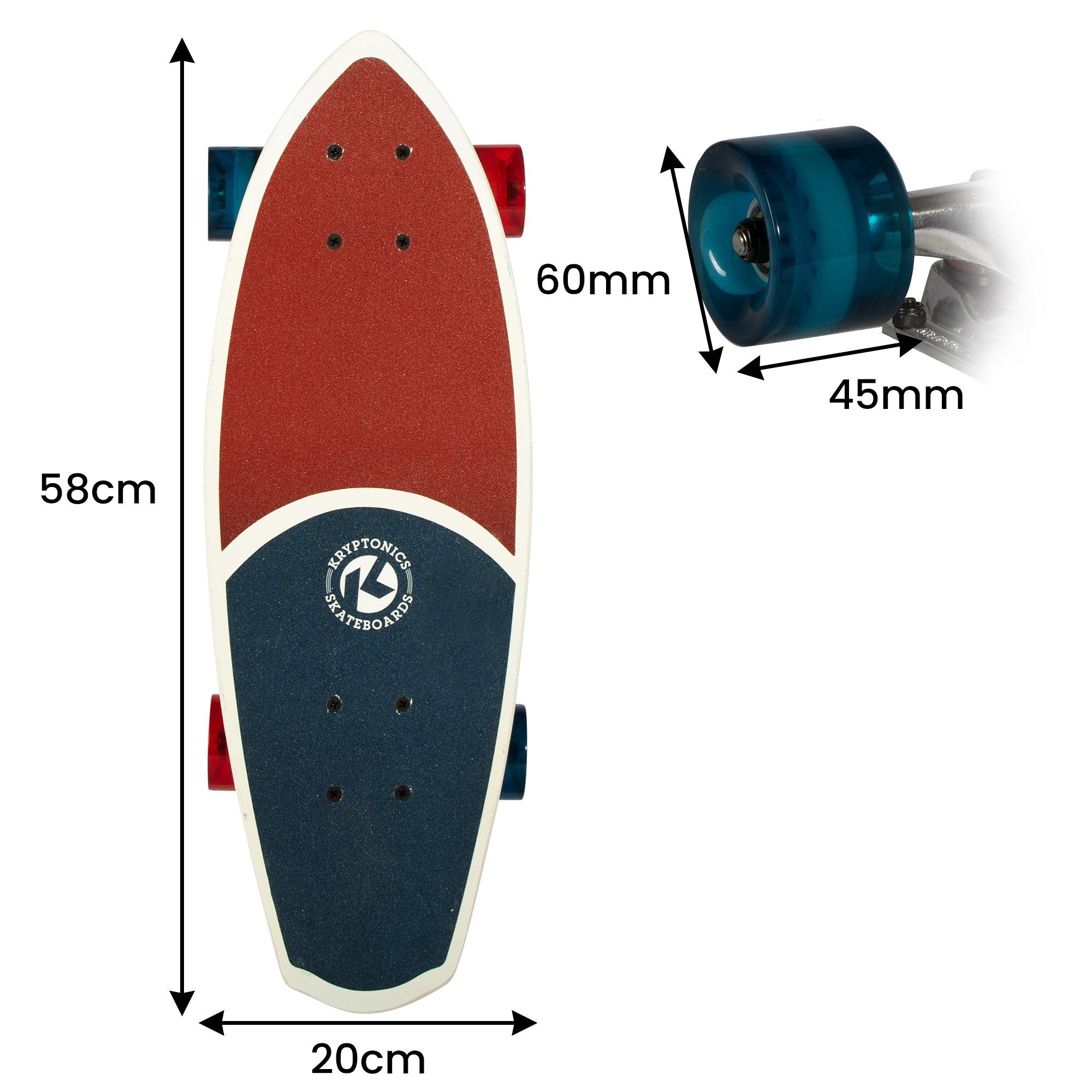 Free Weights: Bravo Sports Kryptonics 23-inch Mini Fat Cruiser Board In Liberty Blue