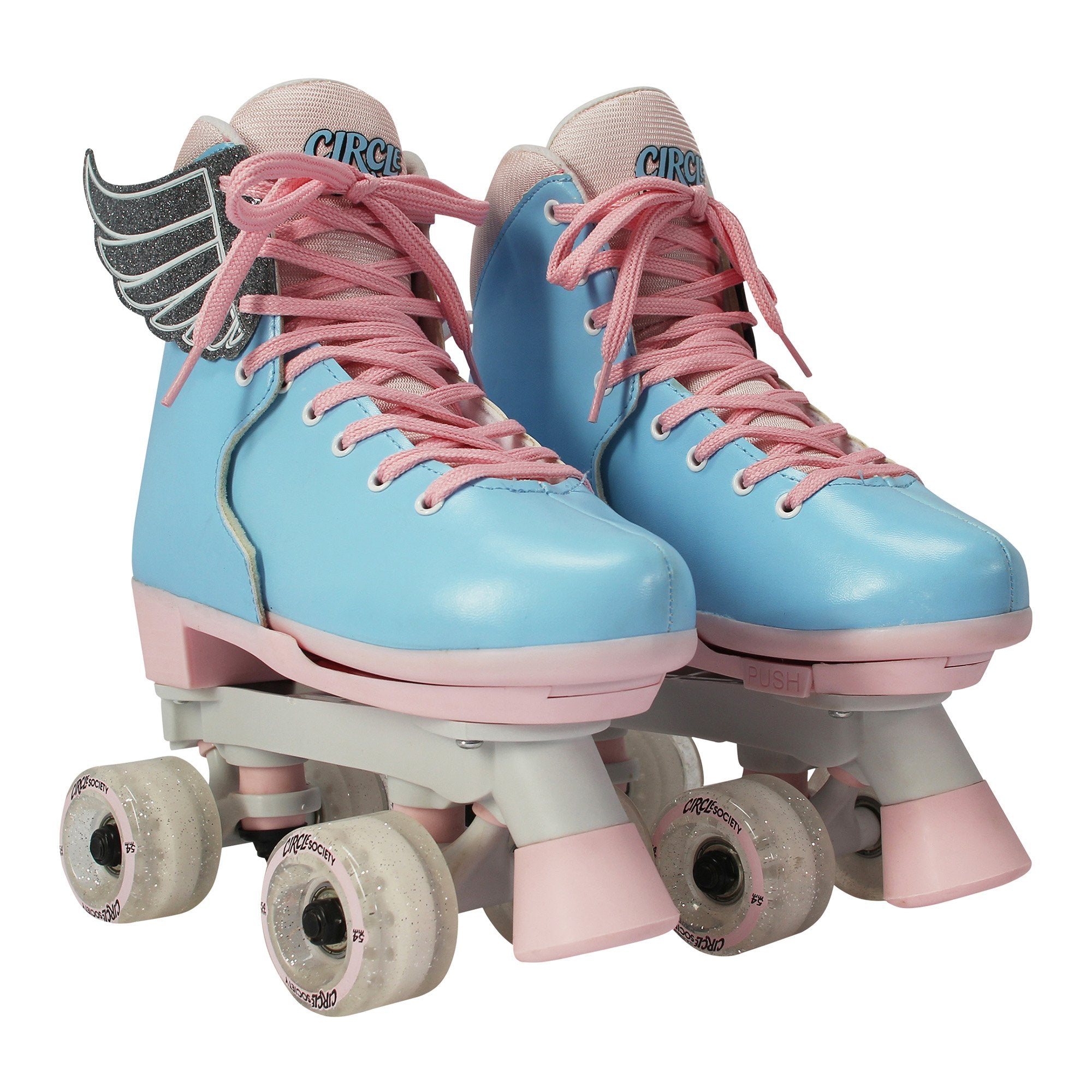 Pool Toys & Inflatables: Circle Society Adjustable Kids Quad Roller Skates In Cotton Candy