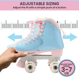 Pool Toys & Inflatables: Circle Society Adjustable Kids Quad Roller Skates In Cotton Candy